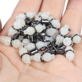 Resim 40 Adet Ağır Hizmet Tipi T Şekilli Balıkçılık Dönerleri - Boncuklu Tuzlu/Tatlı Su Balıkçılığı Bağlantı Elemanları, Hat Birleştirme, Kanca Bağlantı ve Atış için Terminal Takım - Balıkçılar için Dayanıklı Takım Malzemeleri (40 Adet) 