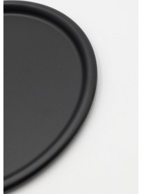 Resim 3'lü Metal Pembe Tek Kişilik Dekoratif Çay, Kahve Ve Pasta Servisi Sunum Tepsisi 22cm Siyah 