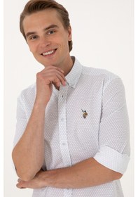 Resim U.s. Polo Assn. Erkek Mavi Gömlek Desenli 50300481-vr036 Mavi 