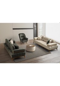 Resim İnci Ahşap Ayaklı Mekanizmalı 3 Lü Kanepe Beyaz 