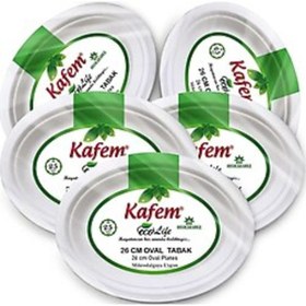 Resim Ambalaj Marketim Ekolojik Oval Karton Tabak 26 Cm 25 Adet 