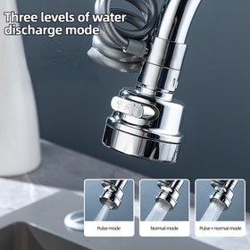 Resim 3 Modlu Uzatılabilir Musluk Lavabo Musluğu 360° Döndürülebilir Filtre Uzatma Tüpü Duş Su Tasarrufu Tapı Evrensel Mutfak Aksesuarları, 360° Döndürülebilir Lavabo Musluğu Uzatıcısı Aerator, Mutfak ve Banyo için Çekilebilir Hortum ile 