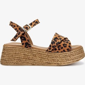 Resim Valmenti Kadın Hakiki Deri Topuklu Sandalet 838 11205 Bn Sndlt Y25 Taba Leopar Taba 