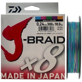 Resim Daiwa J-braid 8x Multi Color 300 Mt 0.24 Mm İp Misina 