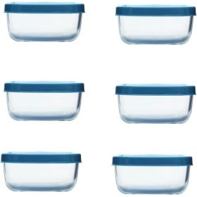 Resim 6'lı Cam Saklama Kabı Seti, Kahvaltılık, 420 Cc, Mavi, Dayanıklı ve Şık Tasarım 