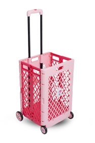 Resim Rafiste Katlanabilir Pazar Arabası Pembe 