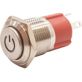 Resim Motorobit 16D-G1-C 16Mm Çıkık Yaylı Işıklı Power Metal Buton - Yeşil 