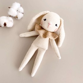 Resim Amigurumi Soft Bunny Yakalı Tavşan Oyuncak - Bej 
