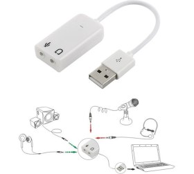 Resim Koodmax 7.1 USB Ses Kartı Kablolu Pc Notebook Mac Uyumlu 