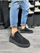 Resim Knack Yüksek Taban Günlük Süet Ayakkabı 144 Siyah Siyah Taban 001 