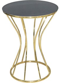 Resim Ankara Mobilya Brc 12729 Kumsaat Fiskos Model Sehpa Model Düz Siyah Temper Cam Gold El Yapım 