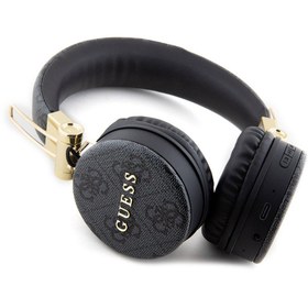 Resim Guess Orjinal Lisanslı 4G Metal Logo PU Deri Ayarlanabilir Kulak Üstü Bluetooth Kulaklık 