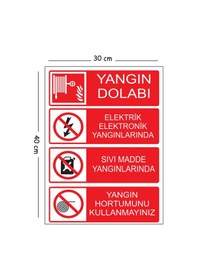 Resim Metal Yangın Dolabı Elektrik Elektronik Yangınlarında Sıvı Madde Yangınlarında Yangın 30x40 Cm A3 