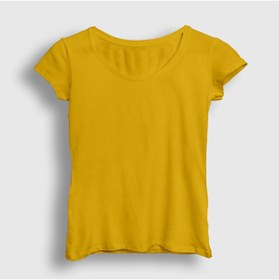 Resim Tisort.ist Kadın Sarı Düz Baskısız T-shirt 44535tt 