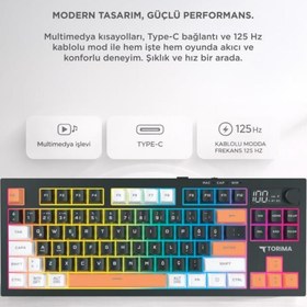 Resim Torima Çoklu Bağlantılı RGB Işıklı Q Klavye TK15 Siyah 