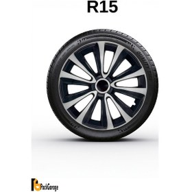 Resim Fiat Brava 15 İnç Jant Kapağı 4 Adet Siyah Gri C121 