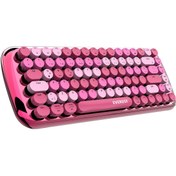 Resim ÖZKA GSM Everest KB-BT09 PARRY Renkli Tuşlu Pembe Bluetooth+ 2.4Ghz Q Yuvarlak Tuşlu Mekanik Klavye Kablosuz klavye 