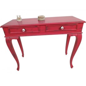 Resim Evim Hizmet Lükens 100 cm Çekmeceli Kırmızı Eskitme Makyaj Masası 