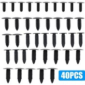 Resim Lasonstiges 40 Adet Mix Siyah Plastik Perçin İtme W 5mm 6mm 7mm 8mm Kasa Trim Panel Bağlantı Elemanı Kanca Araba İç Aksesuarları Evrensel 