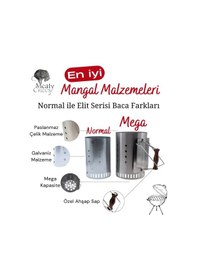 Resim Elite Mega Kömür Tutuşturma Bacası Paslanmaz Çelik Hızlı Ve Pratik Mangal Kömürü Yakma Aparatı 