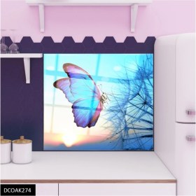 Resim Ne Verelim Size Cam Ocak Arkası Koruyucu Ankastre Arkası Koruyucu | Mavi Kelebek 