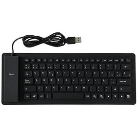 Resim Geeksen 84 Tuşlu İspanyolca Usb Kablolu Silikon Klavye Katlanabilir Yumuşak Silikon Su Geçirmez Toz Geçirmez Siyah 