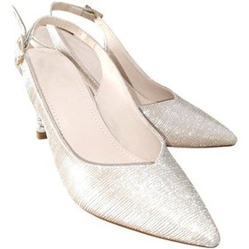 Resim Stillo 774 Kadın Arkası Açık Simli Topukta Taş Detaylı Abiye Ayakkabı Altın Siyah 