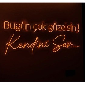 Resim Bugün Çok Güzelsin Neon Led Tabela 80 X 40 Cm Renkli 