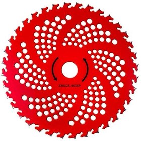 Resim Qingmipy Zırh Allyuminyum 9 İnç 36 Dişli Tungsten Çelik Çim Biçme Makinesi Bıçağı - Bahçe Bakımı Aksesuarı Kırmızı 