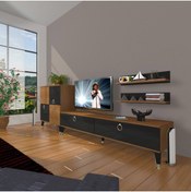 Resim Decoraktiv Eko On Mdf Std Gold Tv Ünitesi Tv Sehpası - Ceviz - Siyah 