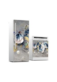 Resim Buzdolabı Ve Bulaşık Makinası Beyaz Eşya Sticker Kaplama 3d Güller 