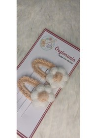 Resim Amigurumi Toka - Çıtçıtlı El Örgüsü Toka 1 Çift Ten Rengi 