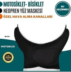 Resim Motobros Ns-980 Motosiklet Bisiklet ile uyumlu Hava Kanallı Su Geçirmez Orjinal Neopren Maske 