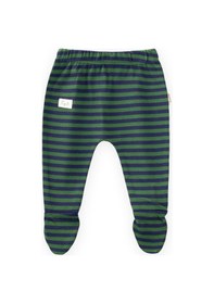 Resim Cigit Ayaklı Bebe Pantolon 0-6 Ay Haki Lacivert Çizgili Haki 