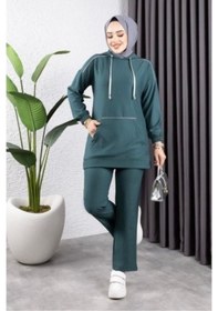 Resim Biyeli Kapşonlu Spor Takım Zümrüt Yeşili Zümrüt Yeşili 