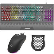 Resim Rampage Eclipse Siyah Usb RGB Aydınlatmalı Q Gaming 4 Tuş Makrolu Oyuncu Klavye Mouse Set 