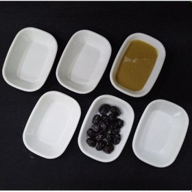 Resim 12 Adet Sosluk Kahvaltı Tabağı Beyaz Melamin 12x9cm Çerezlik Lokanta Tabldot Serpme Kahvaltıda İdeal Çok Renkli 