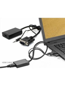 Resim Maxgo 2067 VGA To HDMI Dönüştürücü Çevirici Kablo Adaptör Görüntü Ses Destekli 