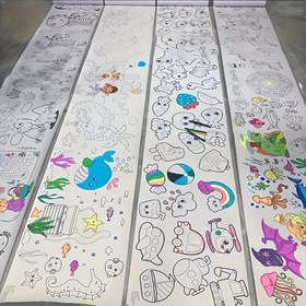 Resim Uzatılmış Sanat Rulosu - 6 adet/12 adet/5.4 metre, Kesim Boyutuna, Genç Sanatçıların Yaratımları ve El Sanatları İçin Mükemmel, Cadılar Bayramı, Noel ve Yılbaşı Parti Hediyeleri İçin Mükemmel 