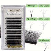 Resim SACKVIS 5D/4D/3D/YY/1S Kirpik Uzantıları - El Dokuma Sahte Minx, Çok Boyutlu Hacim, C/D Curl, 6-15mm Uzunluk, Bitki Tabanlı Squalane, Yeniden Kullanılabilir, Tam ve Hacimli Görünüm için Karma Stiller 