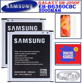 Resim SAMSUNG Galaxy J2 J200F Batarya Pil EB-BG360CBC 2000 mH 