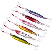 Resim 1 adet Uzun Menzilli Metal Jig Yem, Tatlısu ve Tuzlu Su Balıkçılığı için Mavi Kurşun Balık Yemi - Keskin Üçlü Kanca ile Gerçekçi Tasarım, Uskumru ve Ton Balığı için İdeal, Balıkçılık Yemi 
