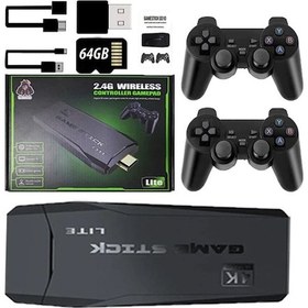 Resim M8 Plus Mini Hdmı 4k 2.4g 64gb Kablosuz Gb/gba/gbc Çift Kollu Tv Oyun Konsolu U-lite 