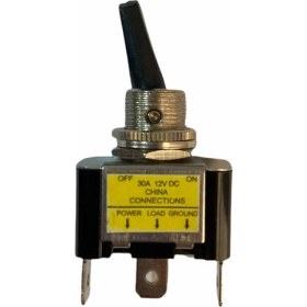 Resim Powermaster 12 Volt Dc 30 Amper Toggle Switch On-Off Işıklı (IC-151B) 