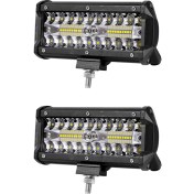 Resim 2x 7 Inç 120W Combo LED Işık Çubukları Iş Için Spot Taşkın Işın Offroad Boat Araba Traktör Kamyonu 4x4 Suv Atv 12V 24V (Yurt Dışından) 