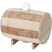 Resim Qingmipy Büyük Boy Ahşap Dairesel Para Kazanesi - Çırak Ahşap Desenli Ev Dekorasyonu Ve Parayı Saklama Kutusu 