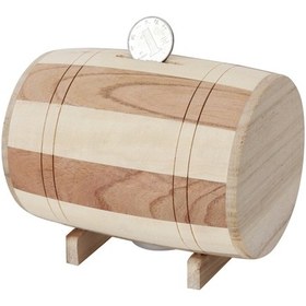 Resim Qingmipy Büyük Boy Ahşap Dairesel Para Kazanesi - Çırak Ahşap Desenli Ev Dekorasyonu Ve Parayı Saklama Kutusu 