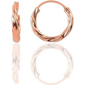 Resim Gümüş Rose 18 Mm Burgu Halka Küpe 