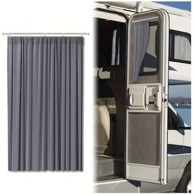 Resim Xuweiwei Universal Rv Kapı Perdesi Gray Güneşlik Ve Gizlilik Perdesi Rehber Raylı Gri 
