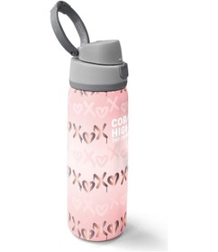 Resim Coral High Pudra Desenli Pipetli Ve Direkt İçim Çelik Termos 800 Ml 38594 Pudra 